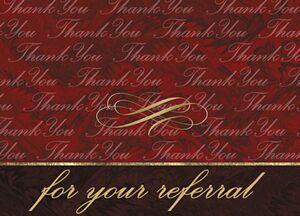 Burgundy Marble Referral Business Everyday Note Card (3 1/2"x5")