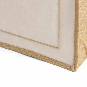Button-Closure Jute Tote Bag