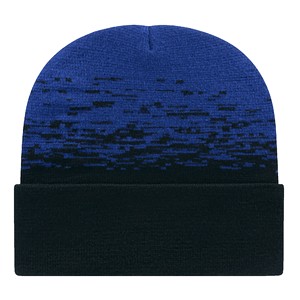 C A Static Pattern Knit Cap With Cuff