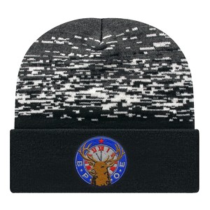 C A Static Pattern Knit Cap With Cuff