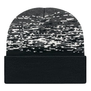 C A Static Pattern Knit Cap With Cuff