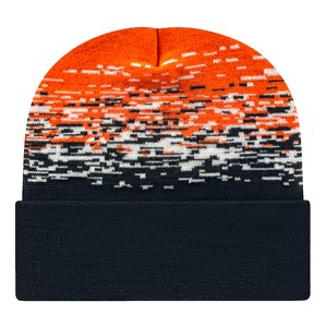 C A Static Pattern Knit Cap With Cuff