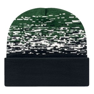 C A Static Pattern Knit Cap With Cuff