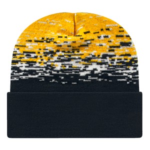 C A Static Pattern Knit Cap With Cuff
