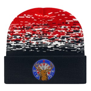 C A Static Pattern Knit Cap With Cuff