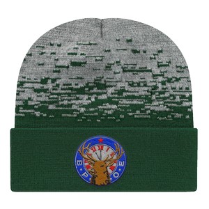 C A Static Pattern Knit Cap With Cuff