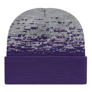 C A Static Pattern Knit Cap With Cuff