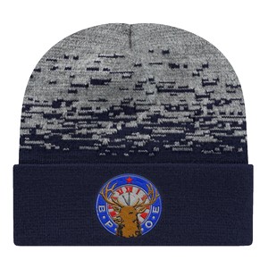 C A Static Pattern Knit Cap With Cuff