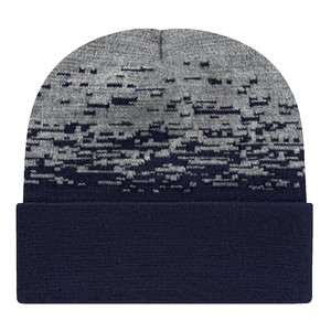C A Static Pattern Knit Cap With Cuff