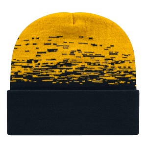 C A Static Pattern Knit Cap With Cuff