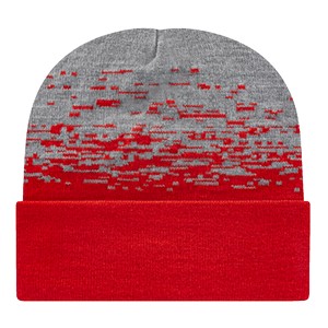C A Static Pattern Knit Cap With Cuff