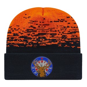 C A Static Pattern Knit Cap With Cuff