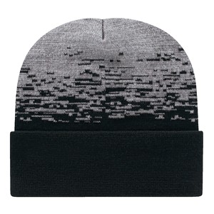 C A Static Pattern Knit Cap With Cuff