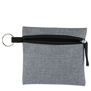 "CAPRI" Heathered Gray Zipper Pouch