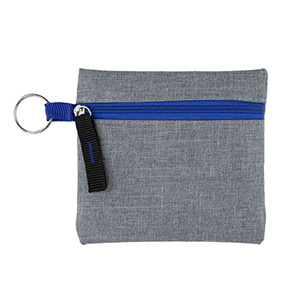 "CAPRI" Heathered Gray Zipper Pouch