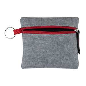 "CAPRI" Heathered Gray Zipper Pouch