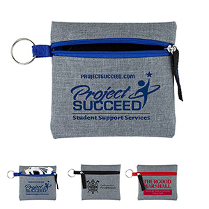 "CAPRI" Heathered Gray Zipper Pouch