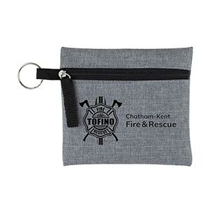 "CAPRI" Heathered Gray Zipper Pouch