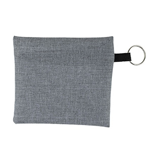 "CAPRI" Heathered Gray Zipper Pouch