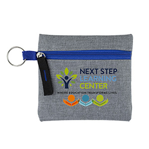 "CAPRI" Heathered Gray Zipper Pouch