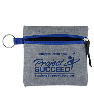 "CAPRI" Heathered Gray Zipper Pouch