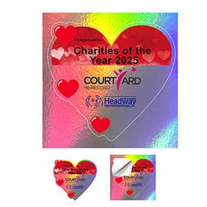 "CUSTOMCUTâ„¢" 2 sq inch to 9 sq. inchFull Color Custom Shape Removable Vinyl Stickers in Singles