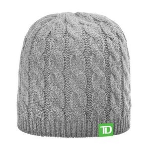 Cable Knit Beanie Without Fold/Cuff