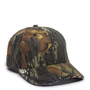 Camouflage Cap w/Woven Flag
