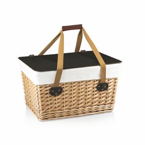 Canasta Grande Willow Basket w/Removable Lid and Double Handles