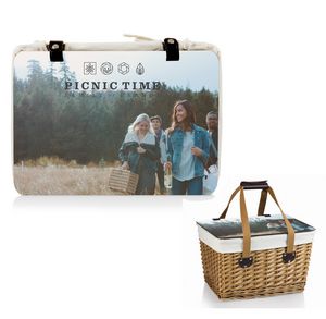 Canasta Willow Basket w/Removable Lid and Double Handles