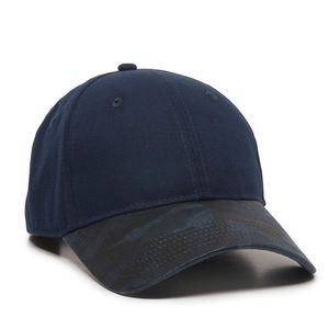 Canvas Cap w/Etched Camo Weathered Visor