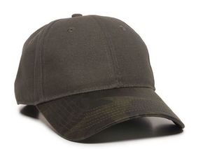 Canvas Cap w/Etched Camo Weathered Visor