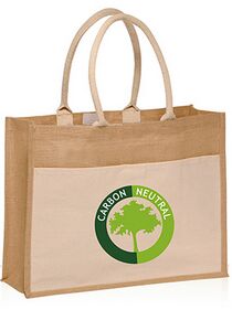 Canvas Pocket Jute Tote Bags (17.75"x13.75")
