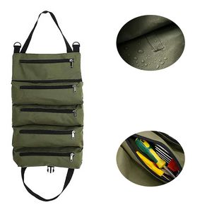 Canvas Tool Roll Pouch with Zipper