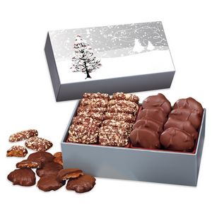 Cardinals in Tree Sleeve Gift Box w/Toffee & Pecan Clusters