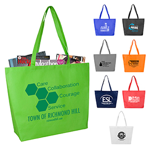 "Carolina" Large Gusset Shopping & Beach Tote Bag w/Hook & Loop Closure