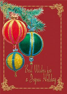 Cclassic-Victorian Ornaments Holiday Greeting Card (5"x7")