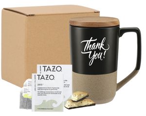 Ceramic Mug with Tea and Cookies