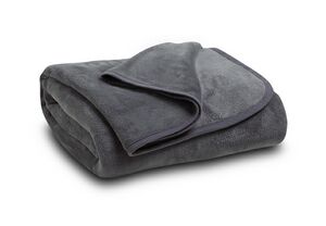 Charcoal Gray Coral Fleece Throw Blanket