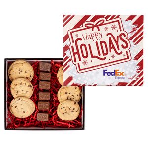 Chocolate Chip Cookies and Molded Chocolates in Gift Box