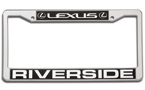 Chrome Plate License Frame w/Single Color Painted Background