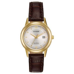 CitizenÂ® Ladies' Eco-Drive Watch With Brown Leather Strap