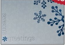 Classic-Blue Snowflakes on Silver Holiday Greeting Card