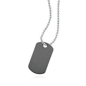 Classic Dog Tag W/ Long Beaded Chain