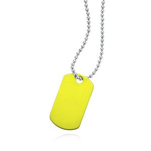 Classic Dog Tag W/ Long Beaded Chain