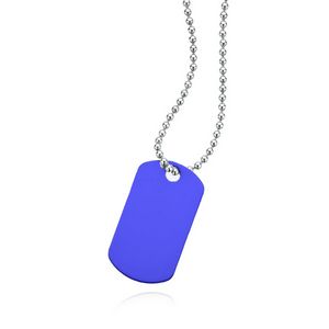 Classic Dog Tag W/ Long Beaded Chain