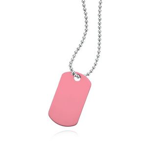 Classic Dog Tag W/ Long Beaded Chain