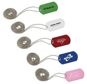 Classic Dog Tag W/ Long Beaded Chain