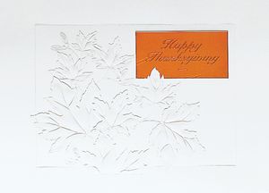 Classic-Embossed Fall Leaves Greeting Card