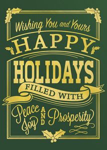 Classic-Happy Holidays Vintage Holiday Greeting Card